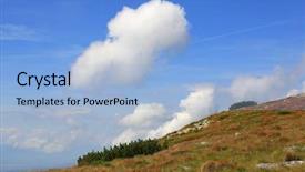  Presentation with hill - Audience pleasing slides consisting of blue sky over hill backdrop and a light blue colored foreground