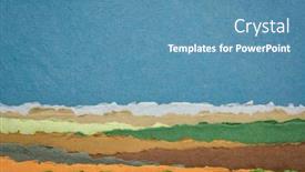  Presentation with cotton fabric - Colorful presentation design enhanced with blue-sky-over-hills-abstract backdrop and a teal colored foreground