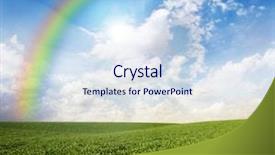  Presentation with sky rainbow - PPT layouts enhanced with blue sky with a rainbow background and a sky blue colored foreground