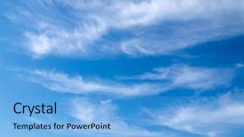  Presentation with cloud - Theme having blue sky with cloud closeup background and a light blue colored foreground