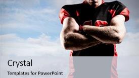  Presentation with football blue - PPT theme having blue sky with cloud background and a sky blue colored foreground