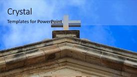  Presentation with blue sky - PPT layouts consisting of blue sky with clouds background background and a light blue colored foreground