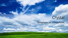  Presentation with law blue sky scales - Slide set enhanced with blue sky with clouds closeup background and a  colored foreground