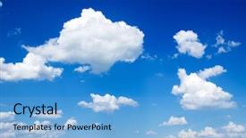  Presentation with sky blue - Amazing PPT theme having blue sky with clouds closeup backdrop and a light blue colored foreground