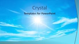  Presentation with sky sun - Amazing slide deck having blue-sky-with-clouds backdrop and a cyan colored foreground