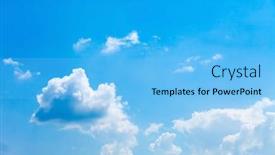  Presentation with sky blue - Cool new PPT theme with blue sky with clouds backdrop and a light blue colored foreground
