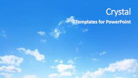  Presentation with blue sky - Colorful presentation design enhanced with blue-sky-with-clouds backdrop and a teal colored foreground