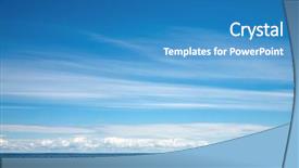  Presentation with sky blue - PPT theme having blue sky with clouds background and a teal colored foreground