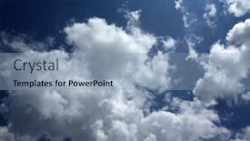  Presentation with sky blue - Cool new PPT theme with blue-sky-with-clouds backdrop and a light blue colored foreground