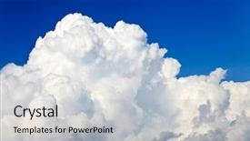  Presentation with cloud - Amazing PPT theme having blue sky with clouds backdrop and a light gray colored foreground
