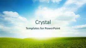  Presentation with frames blue green - Beautiful slide set featuring blue sky with clouds backdrop and a cool aqua colored foreground