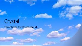  Presentation with light blue - Slides featuring blue sky with light cumulus background and a  colored foreground