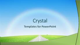  Presentation with sky rainbow - Slide deck enhanced with blue sky with rainbow background and a sky blue colored foreground