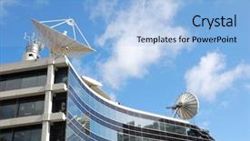  Presentation with satellite dish - Slides having blue sky with satellite dish background and a light blue colored foreground