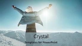  Presentation with blue mountain - Audience pleasing slides consisting of blue sky with sun backdrop and a light blue colored foreground