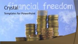  Presentation with blue financial - PPT theme featuring blue sky with text financial background and a light blue colored foreground