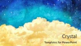  Presentation with twinkling stars - Presentation design featuring blue sky with twinkling stars background and a blonde colored foreground