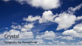  Presentation with plain clear navy blue blue and white cloudy - Cool new PPT theme with blue sky with white cloud backdrop and a light blue colored foreground