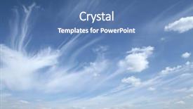  Presentation with sky blue - Presentation theme consisting of blue sky with white clouds background and a ocean colored foreground