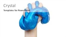  Presentation with blue - Beautiful PPT layouts featuring blue-slime-in-hand-isolated backdrop and a white colored foreground