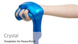  Presentation with white and navy blue - Theme enhanced with blue-slime-in-hand-isolated background and a white colored foreground