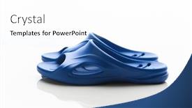  Presentation with blue - Presentation having blue-slippers-on-white-background and a white colored foreground
