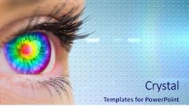  Presentation with iris - Colorful PPT theme enhanced with blue smart tech transition backdrop and a  colored foreground
