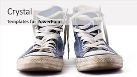  Presentation with sneakers - Cool new presentation theme with blue sneakers backdrop and a white colored foreground
