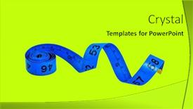  Presentation with tape measure - Presentation design enhanced with blue-soft-measure-tape-isolated background and a light gray colored foreground