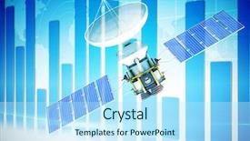  Presentation with solar satellite - Theme featuring blue solar power satellite background and a arctic colored foreground