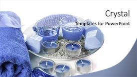  Presentation with blue spa - Slide deck with blue spa items on white background and a white colored foreground