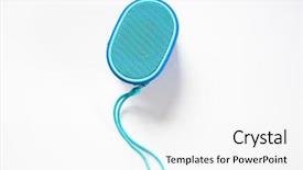  Presentation with white blue vapor trail - Cool new PPT theme with blue speaker on white background backdrop and a white colored foreground