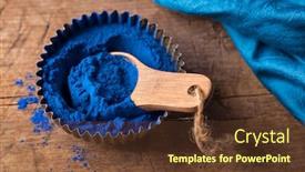  Presentation with spirulina - Slide set featuring blue spirulina powder background and a tawny brown colored foreground