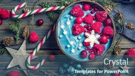  Presentation with spirulina - Presentation theme consisting of blue-spirulina-smoothie-bowl background and a ocean colored foreground