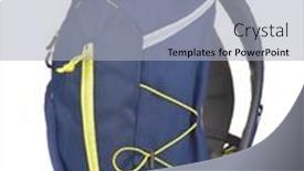  Presentation with sport blue - Presentation theme having blue-sport-backpack-isolated background and a light gray colored foreground
