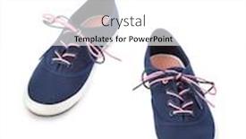  Presentation with sport blue - Audience pleasing slide set consisting of blue sport shoes isolated on white background backdrop and a white colored foreground