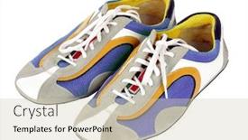  Presentation with sport blue - Beautiful presentation design featuring blue sport shoes backdrop and a soft green colored foreground