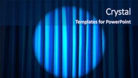  Presentation with curtains - Theme featuring blue spotlight - brightly lit curtains in theatre background and a navy blue colored foreground
