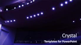  Presentation with performance - Presentation theme enhanced with blue spotlight - light in a dark hall background and a navy blue colored foreground