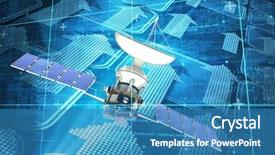  Presentation with solar satellite - Cool new theme with blue squares and arrows backdrop and a teal colored foreground