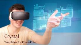  Presentation with blue squares - Audience pleasing PPT layouts consisting of blue squares containing data backdrop and a lemonade colored foreground