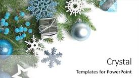  Presentation with white christmas - Presentation featuring blue stars - beautiful composition of christmas decor background and a white colored foreground