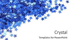  Presentation with confetti - Slides having blue stars confetti on white background and a white colored foreground