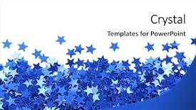  Presentation with blue stars - Slides featuring blue stars confetti on white background and a white colored foreground