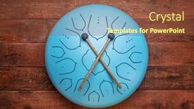  Presentation with barn wood - Slide set consisting of blue-steel-tongue-drum background and a tawny brown colored foreground