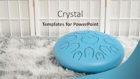  Presentation with drum - Slide deck featuring blue-steel-tongue-drum background and a lemonade colored foreground