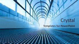  Presentation with steps - Slides enhanced with blue steps of modern escalator background and a light blue colored foreground