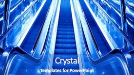  Presentation with steps - Amazing presentation design having blue steps of moving escalator in airport backdrop and a cobalt blue colored foreground
