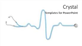  Presentation with heart beat - PPT layouts enhanced with blue stethoscope in the shape background and a white colored foreground