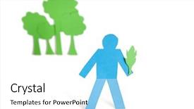  Presentation with stick figure - Cool new PPT theme with blue stick figure holding backdrop and a  colored foreground